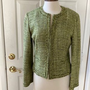 Talbots lime green vintage tweed jacket